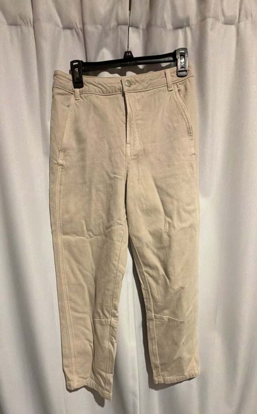 78&Sunny Pants Size 6 Beige Cotton Twill Trousers